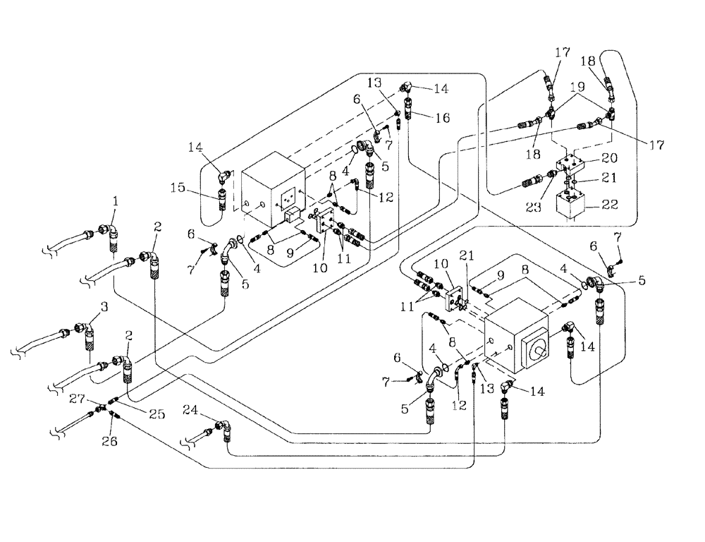 Схема запчастей Case IH AUSTOFT - (B05-07) - HYDRAULIC CIRCUIT (REAR TRANSMISSION MOTORS) Hydraulic Components & Circuits