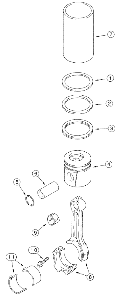 Схема запчастей Case IH 3210 - (03-022) - PISTONS & CONNECTING RODS (01) - ENGINE