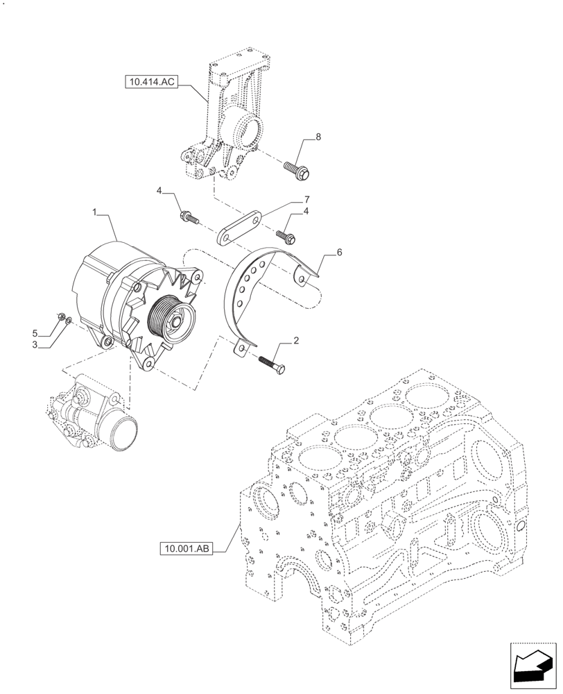 Схема запчастей Case IH FARMALL 120A - (55.301.AA[01]) - ALTERNATOR (55) - ELECTRICAL SYSTEMS