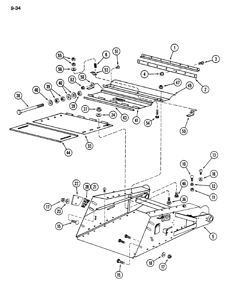 Схема запчастей Case IH 1620 - (9-034) - FEEDER HOUSING AND TOP COVERS (13) - FEEDER