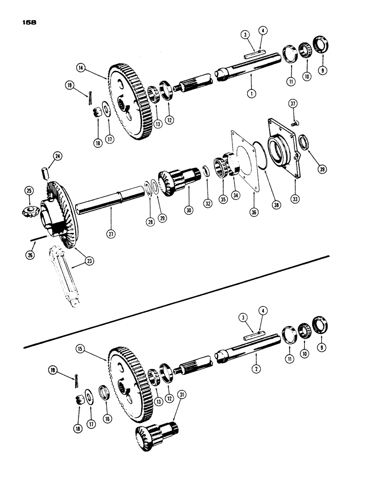 Схема запчастей Case IH 430 - (158) - REAR AXLE AND DIFFERENTIAL, GENERAL PURPOSE TRACTOR (06) - POWER TRAIN