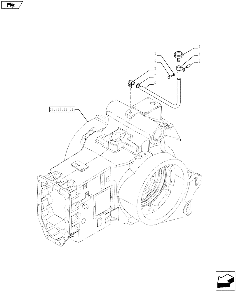 Схема запчастей Case IH PUMA 215 - (21.118.02) - OIL BREATHER ASSEMBLY (21) - TRANSMISSION