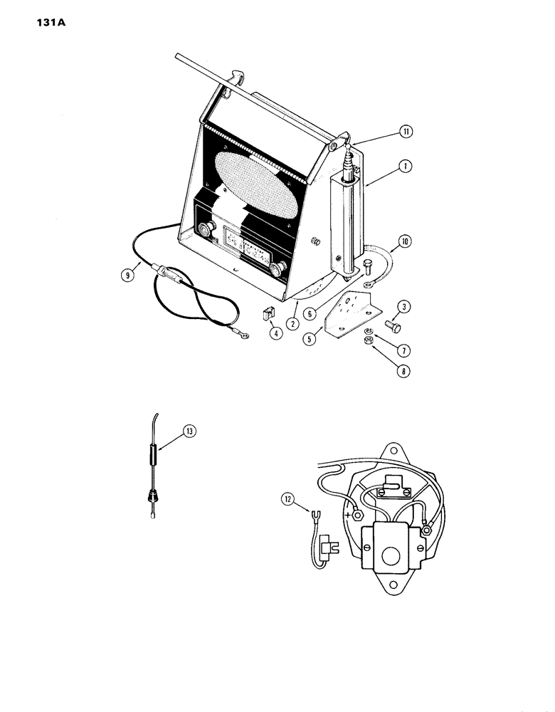 Схема запчастей Case IH 870 - (131A) - RADIO, FENDER MOUNTED (04) - ELECTRICAL SYSTEMS