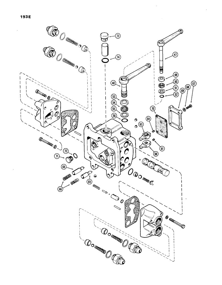 Схема запчастей Case IH 1270 - (193E) - A66474 HYDRAULIC CONTROL VALVE, LEFT HAND OPTIONAL (08) - HYDRAULICS