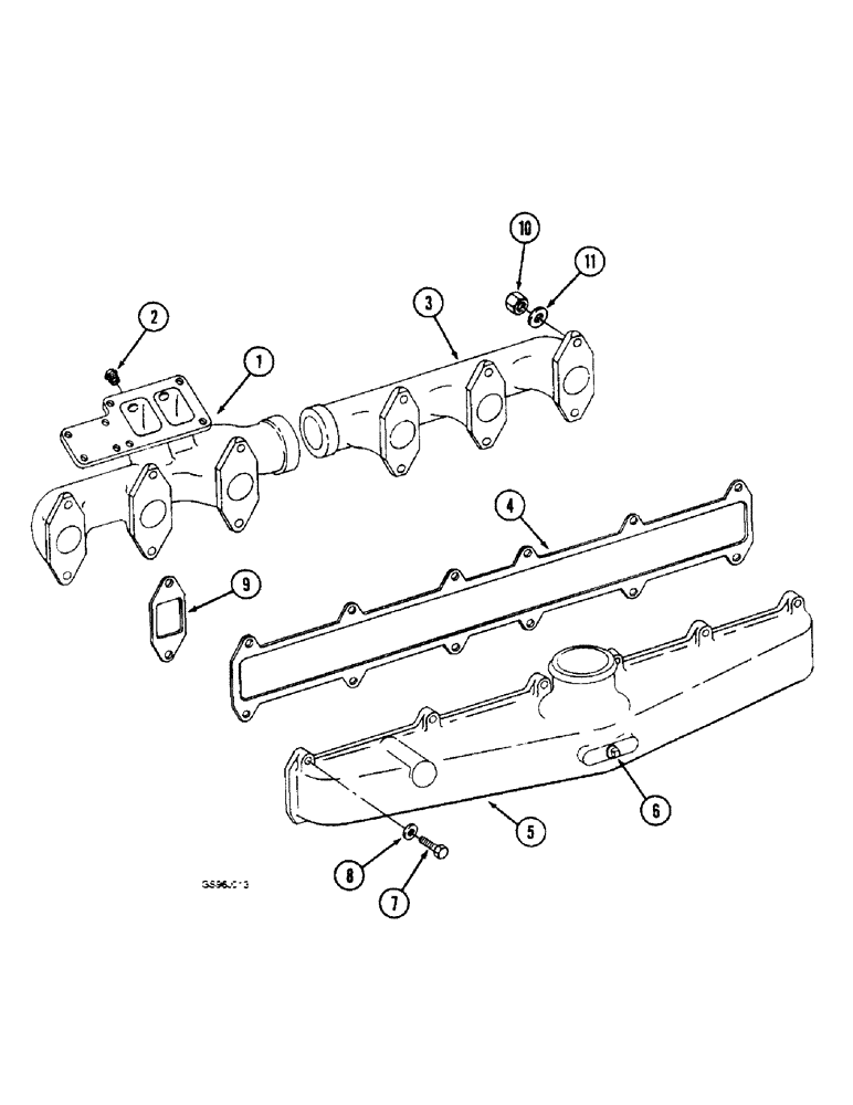 Схема запчастей Case IH 1660 - (2-26) - INTAKE AND EXHAUST MANIFOLD, DT466B ENGINE (01) - ENGINE