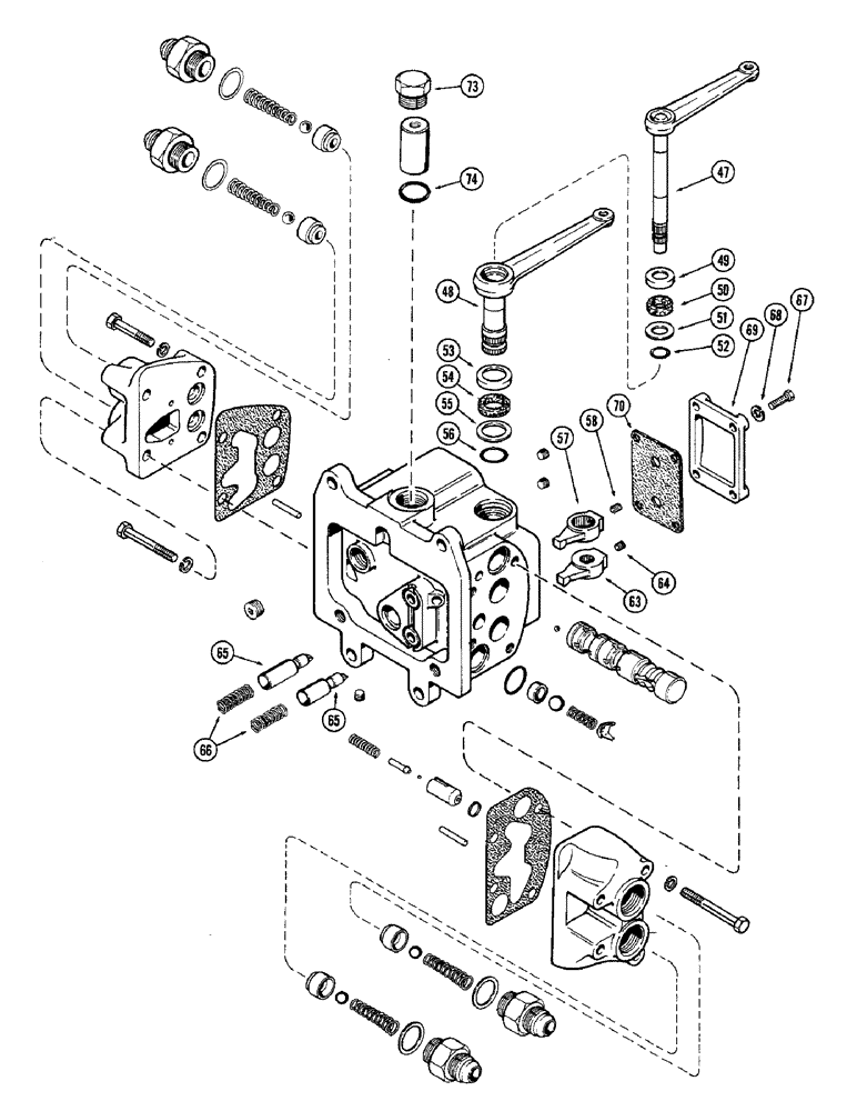 Схема запчастей Case IH 1370 - (326) - A141382 REMOTE HYDRAULIC VALVE, LEFT HAND WITHOUT RELIEF VALVE (08) - HYDRAULICS