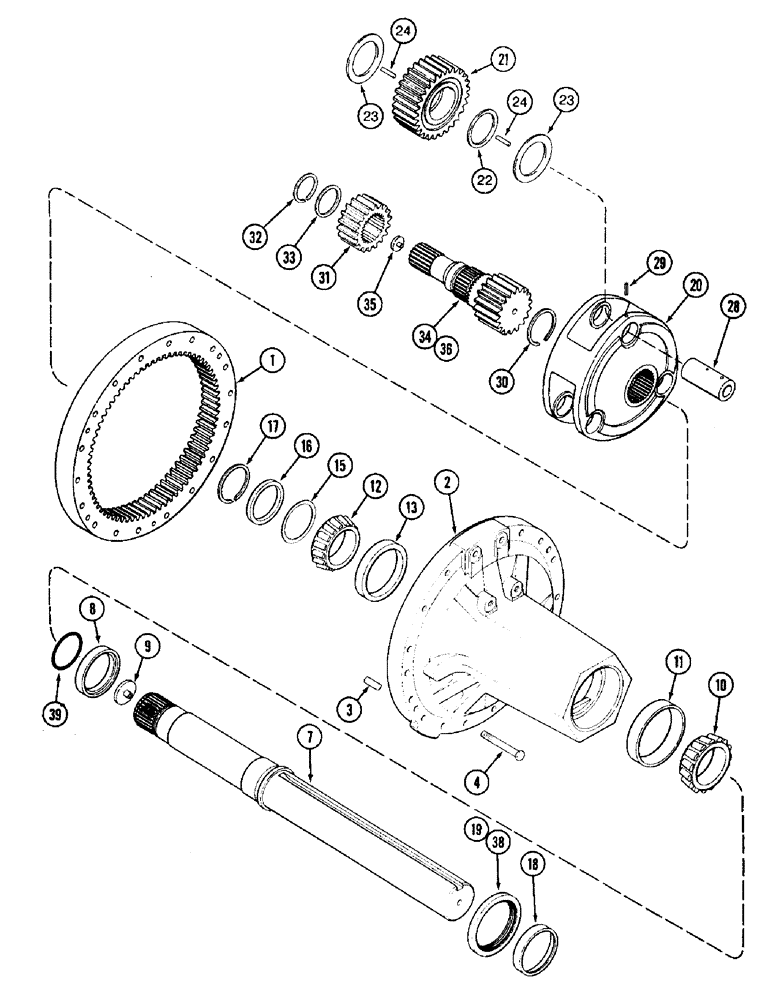 Схема запчастей Case IH 8950 - (6-066) - REAR AXLE AND CARRIER, 4 X 114 INCH AXLE, 8930 AND 8940 TRACTOR (06) - POWER TRAIN