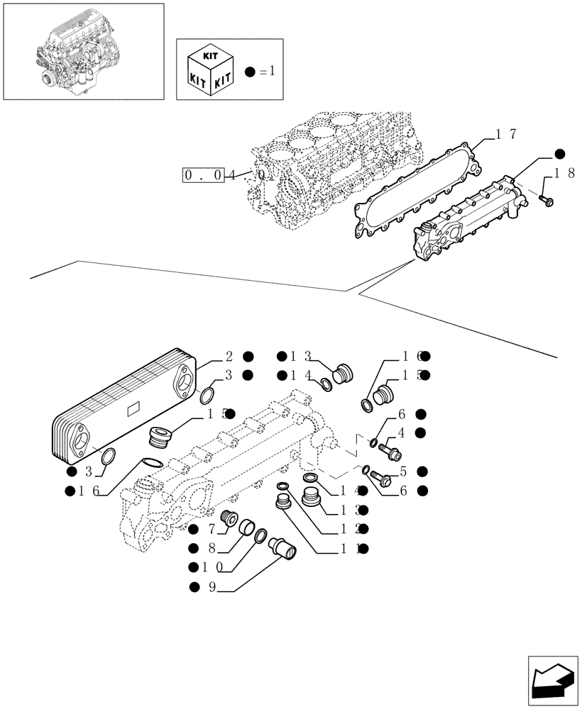 Схема запчастей Case IH F3AE0684D B005 - (0.31.0[01]) - HEAT EXCHANGER (504053668) 