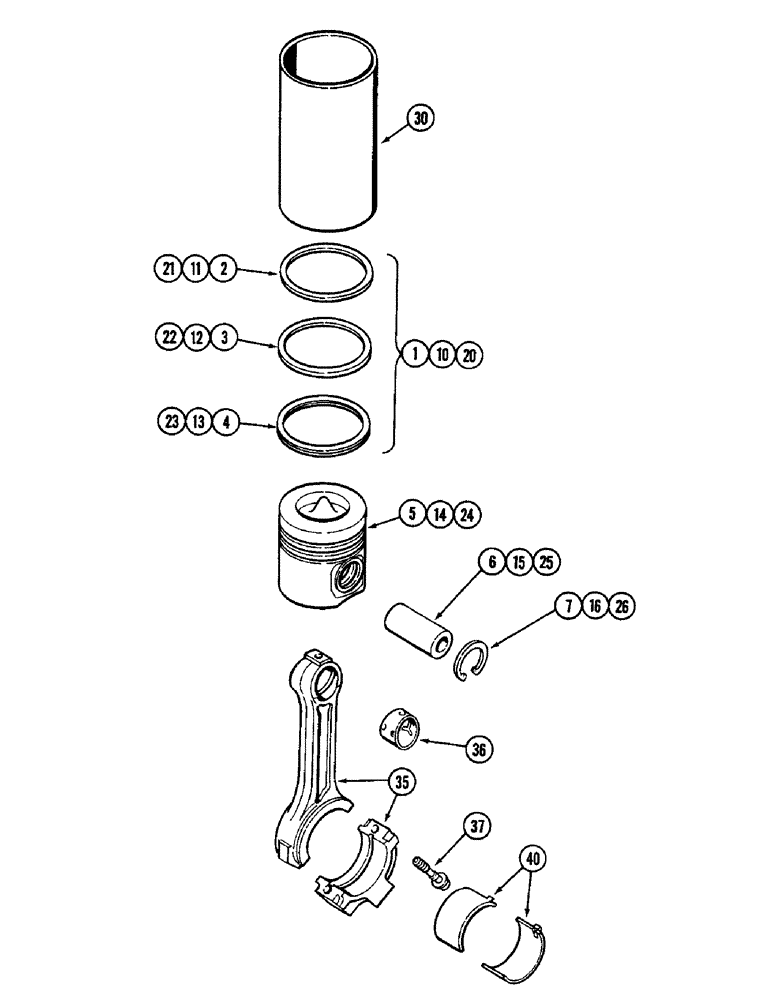 Схема запчастей Case IH 2096 - (2-034) - PISTONS, 6TA-590 DIESEL ENGINE (02) - ENGINE