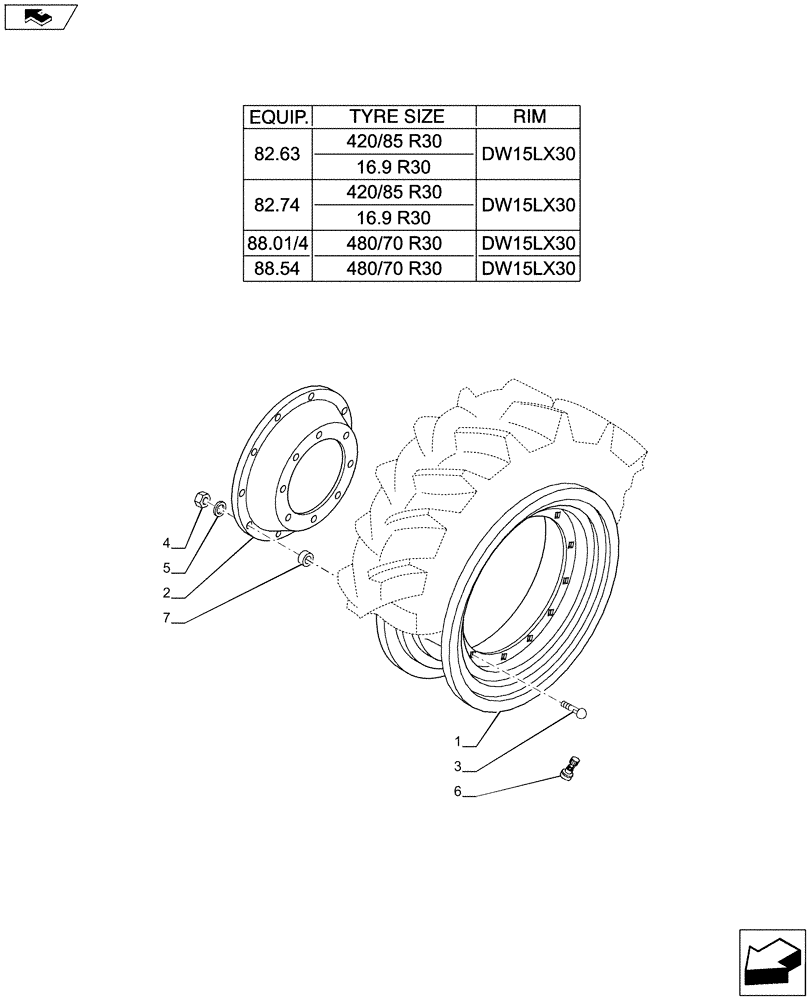 Схема запчастей Case IH PUMA 200 - (44.511.02[08]) - 4WD FRONT WHEELS (44) - WHEELS