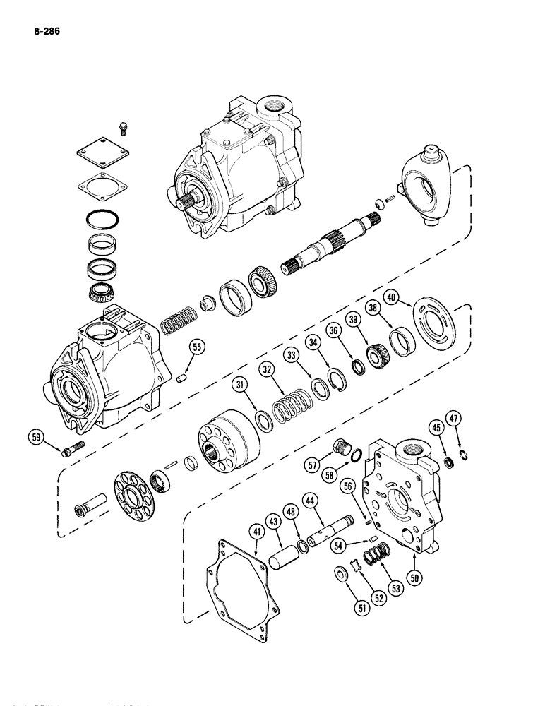 Схема запчастей Case IH 2094 - (8-286) - HYDRAULICS, GEAR AND PISTON PUMP ASSEMBLY (08) - HYDRAULICS