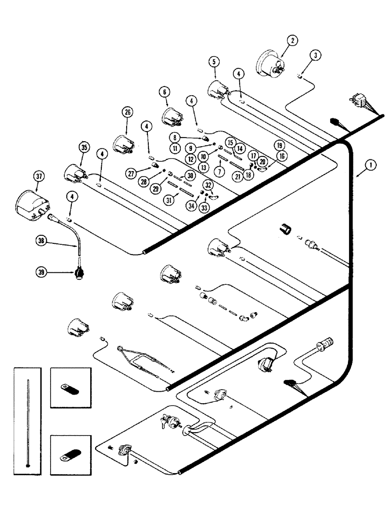 Схема запчастей Case IH 2470 - (054) - INSTRUMENTS & WIRING, 504BDT DIESEL ENGINE, UPPER INSTRUMENTS, FIRST USED TRACTOR SERIAL NO. 8713314 (04) - ELECTRICAL SYSTEMS