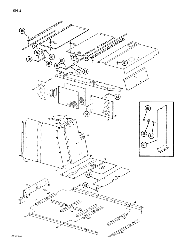 Схема запчастей Case IH 1680 - (9H-04) - ENGINE SHIELD AND SERVICE DECK, PRIOR TO P.I.N. JJC0047031 (CONTD) (12) - CHASSIS