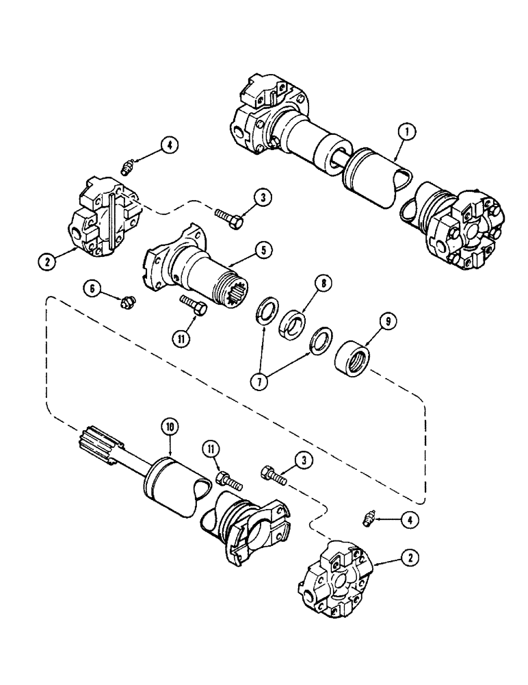 Схема запчастей Case IH 2870 - (162) - FRONT AXLE DRIVE SHAFT (05) - STEERING