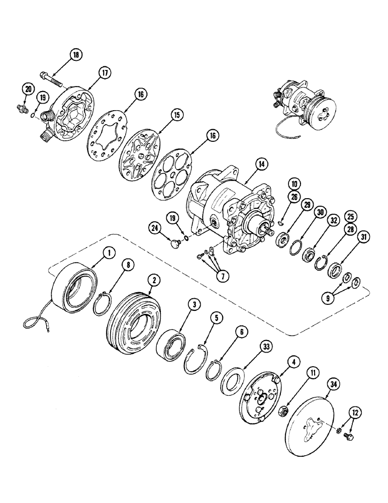 Схема запчастей Case IH 4694 - (9-496) - AIR CONDITIONING, COMPRESSOR ASSEMBLY - A177068 (09) - CHASSIS/ATTACHMENTS