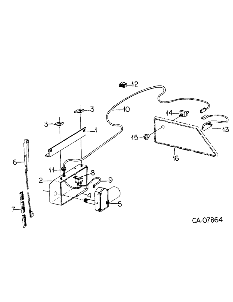 Схема запчастей Case IH 3688 - (13-21) - SUPERSTRUCTURE, REAR WINDOW WIPER (05) - SUPERSTRUCTURE