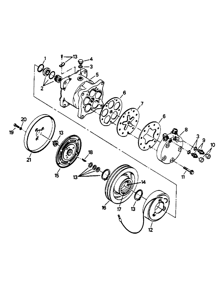 Схема запчастей Case IH 9130 - (03-12) - AIR CONDITIONER COMPRESSOR ASSEMBLY (03) - Climate Control