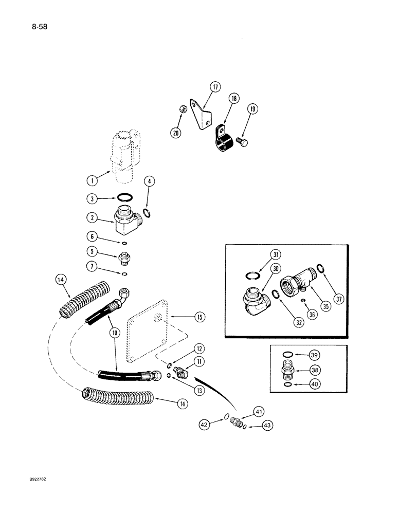 Схема запчастей Case IH 7140 - (8-058) - REMOTE HYDRAULIC BLEED LINE (08) - HYDRAULICS