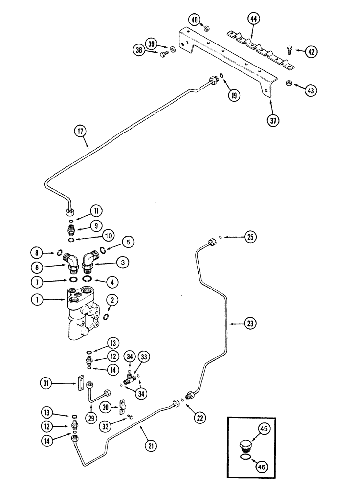 Схема запчастей Case IH 7220 - (5-008) - HYDROSTATIC STEERING SYSTEM, PRIORITY VALVE TO STEERING PUMP (05) - STEERING