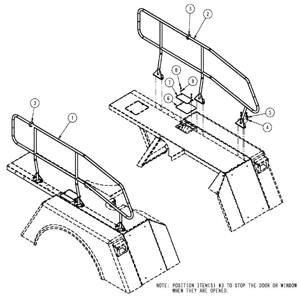 Схема запчастей Case IH TITAN 4520 - (04-011) - HANDRAIL GROUP, FLEXAIR Frame & Suspension