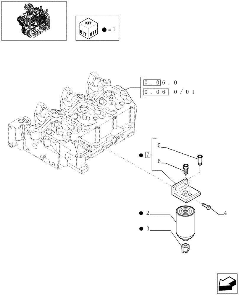 Схема запчастей Case IH MXU130 - (0.20.0) - FUEL FILTER (01) - ENGINE