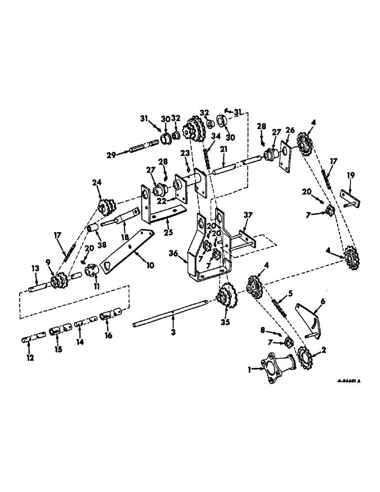 Схема запчастей Case IH 80 - (A-10) - FERTILIZER DRIVE, PLANTER DRIVE & RELATED PARTS, 4 ROW WIDE, 6 ROW NARROW 