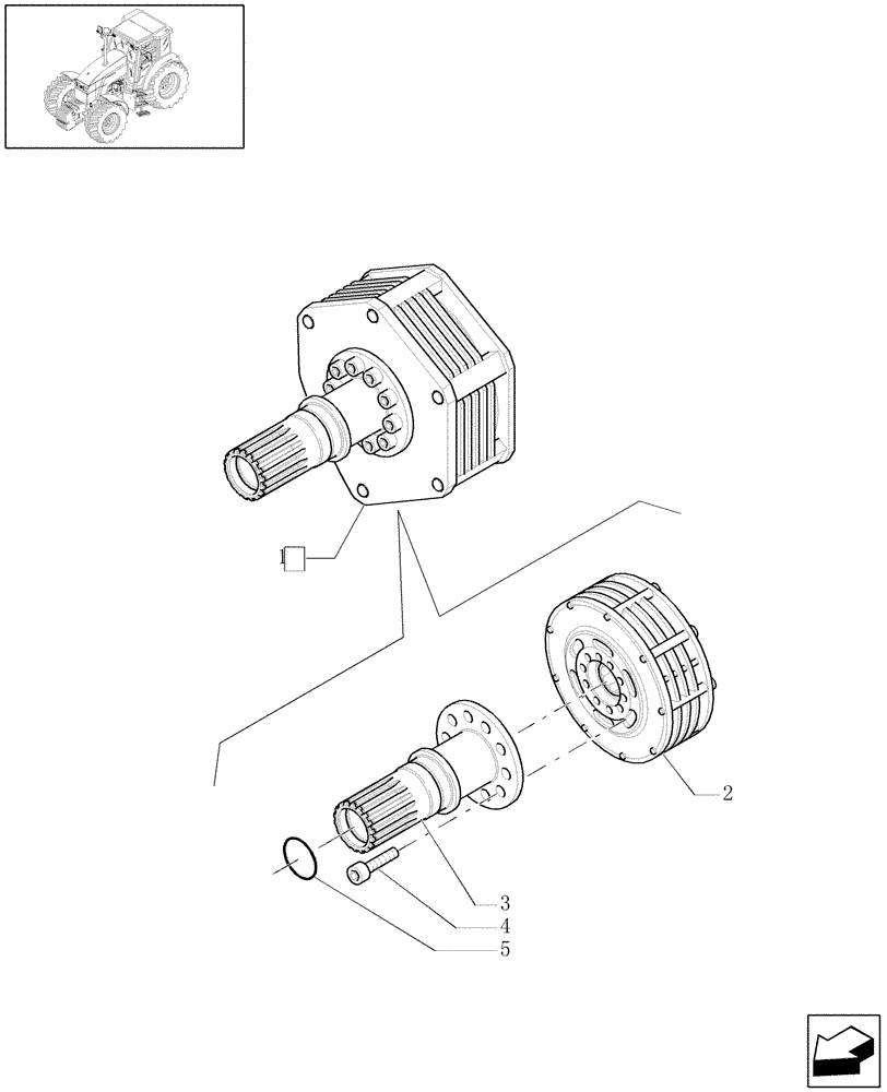 Схема запчастей Case IH MXU110 - (1.80.5/ A) - (VAR.173-558) FRONT POWER TAKE-OFF - CLUTCH - BREAKDOWN (07) - HYDRAULIC SYSTEM