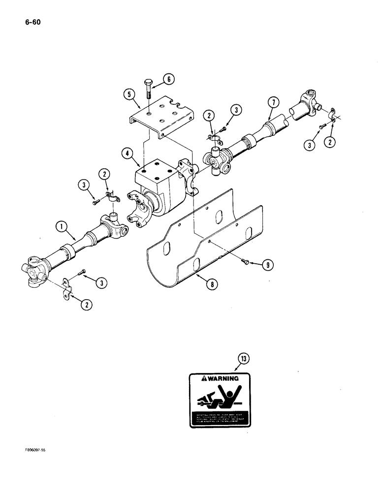 Схема запчастей Case IH 9150 - (6-060) - PTO DRIVE SHAFT MOUNTING (06) - POWER TRAIN