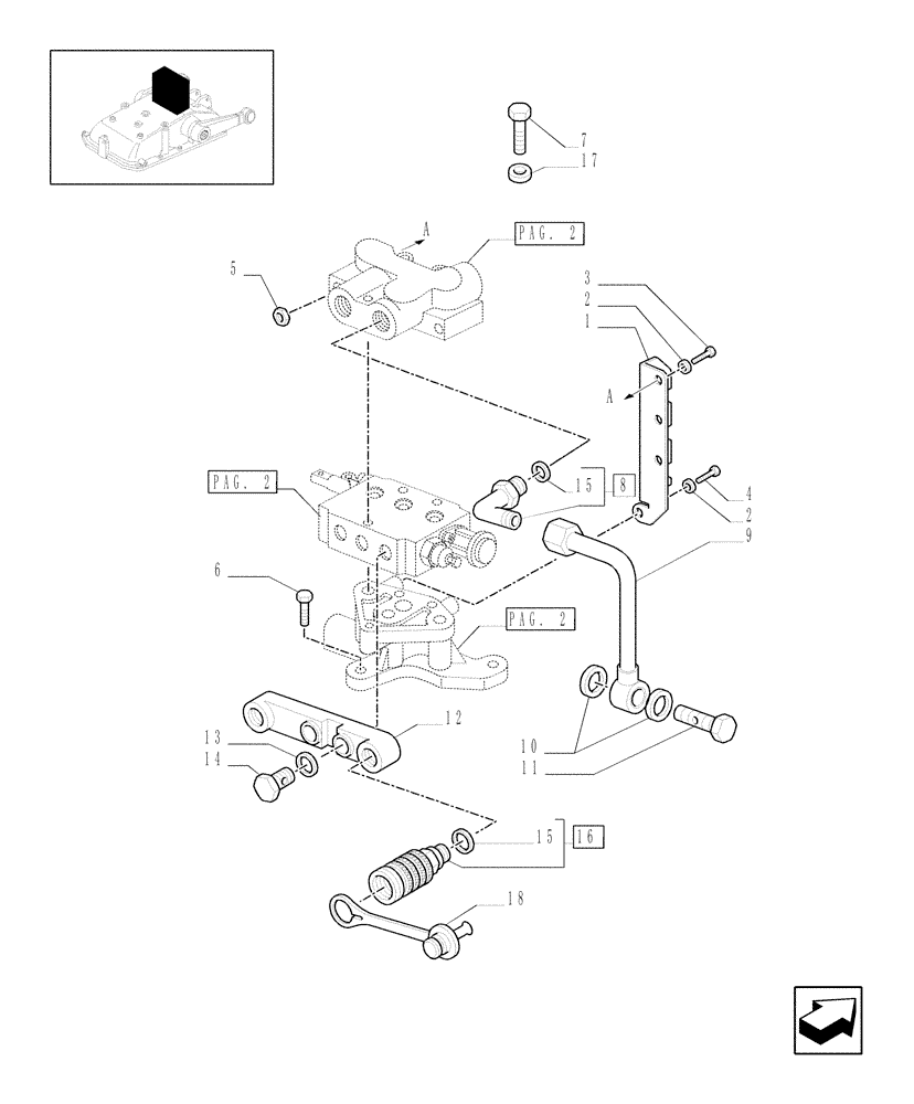 Схема запчастей Case IH JX1095C - (1.82.7[01]) - SIMPLE DOUBLE EFFECT DISTRIBUTOR - C5484 (07) - HYDRAULIC SYSTEM