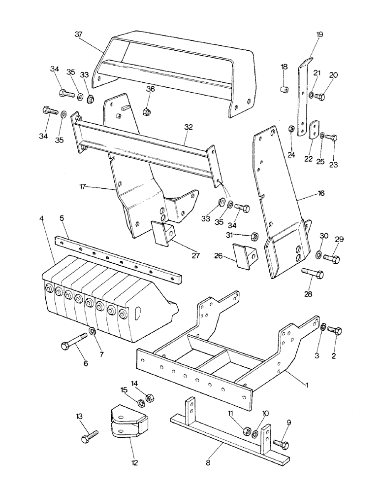 Схема запчастей Case IH 1290 - (T-05) - WEIGHTS, FRAME, TOW BRACKET, RADIATOR GUARD, 1290 PRIOR TO PIN 11054201, 1390 PRIOR TO PIN 11127048 (11) - WHEELS & WEIGHTS