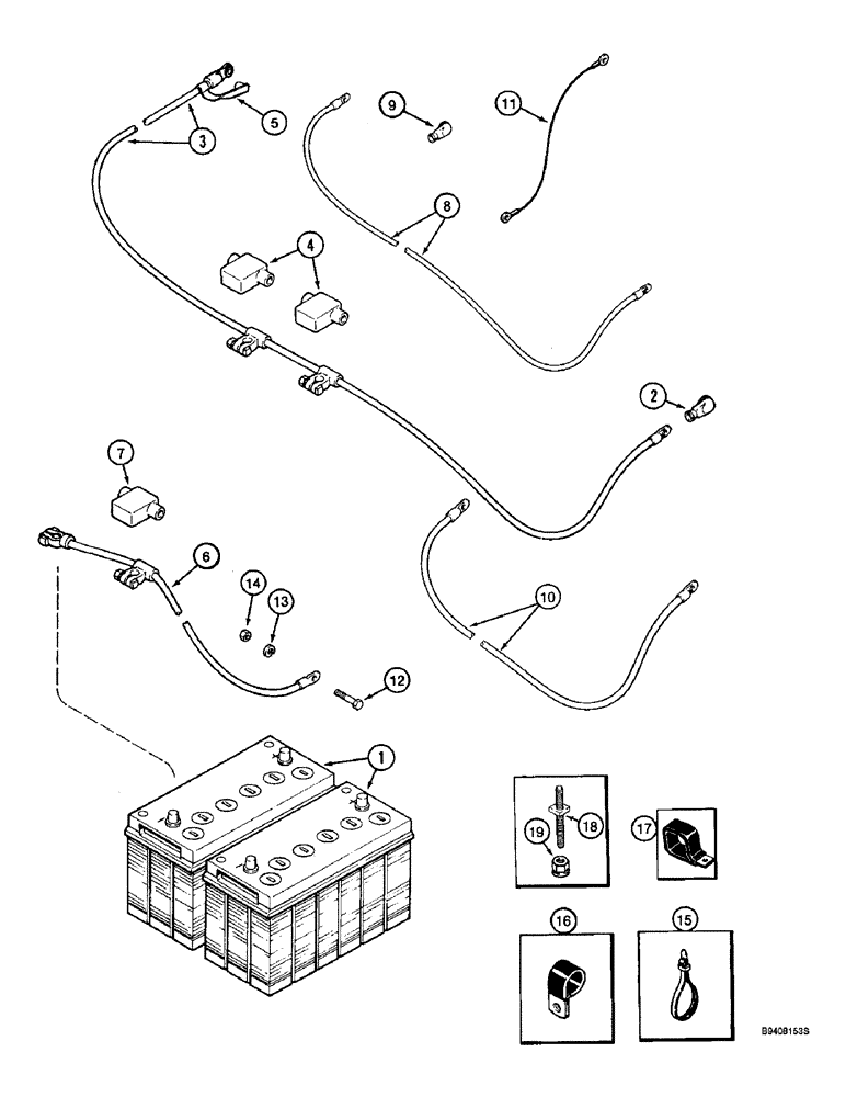 Схема запчастей Case IH 2188 - (4-52) - BATTERY AND BATTERY CABLES (06) - ELECTRICAL