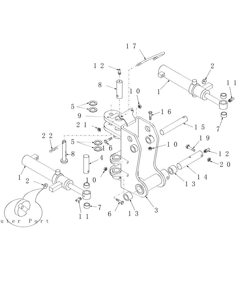 Схема запчастей Case IH BHX1114 - (15) - SWING POST & SWING CYLINDERS 