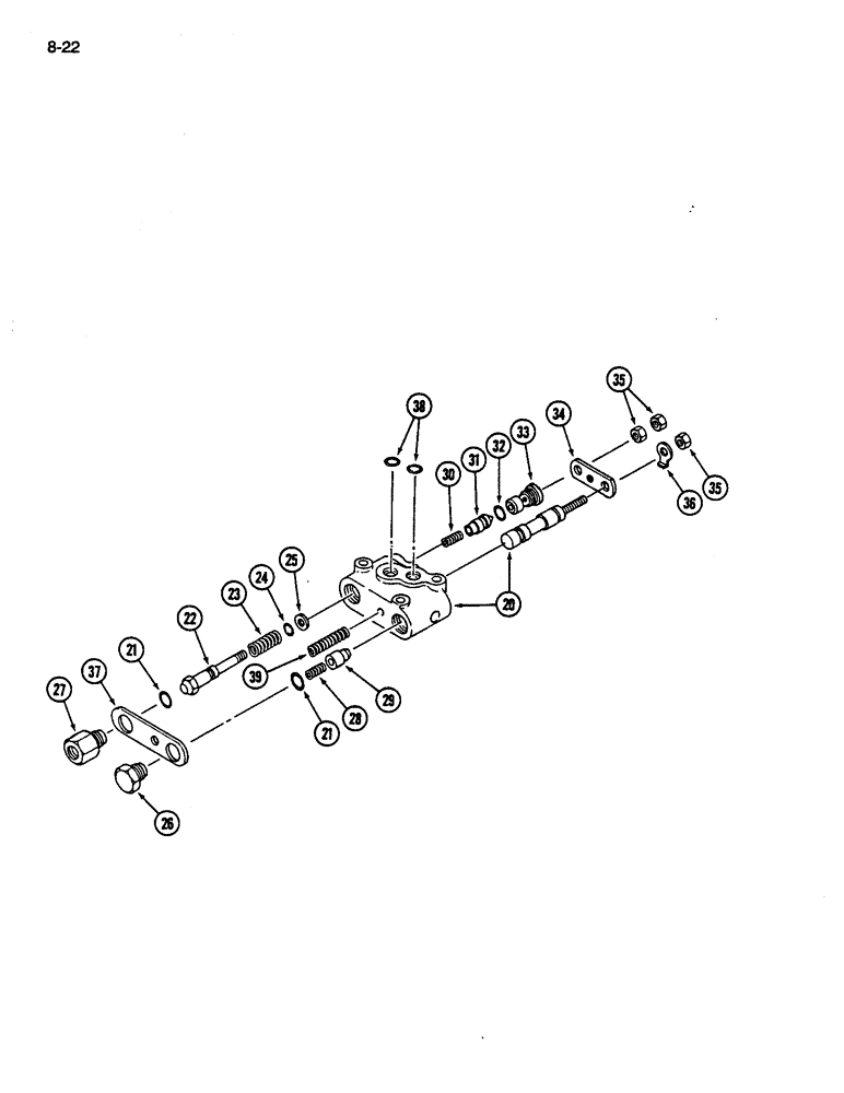 Схема запчастей Case IH 245 - (8-22) - HYDRAULIC CONTROL VALVE (08) - HYDRAULICS