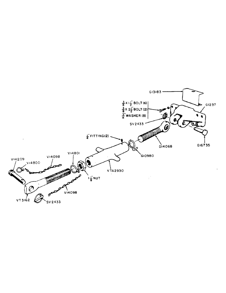 Схема запчастей Case IH 400B-SERIES - (178) - THREE-POINT HITCH TURNBUCKLE (09) - CHASSIS