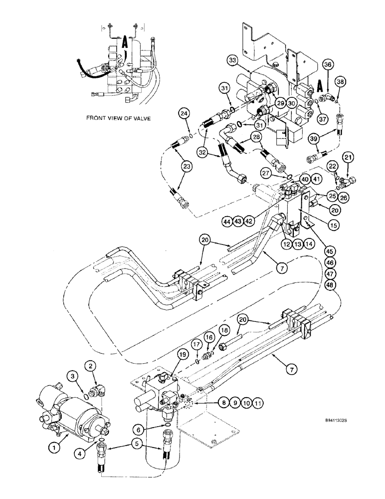 Схема запчастей Case IH 2188 - (8-26) - HEADER LIFT VALVE SUPPLY SYSTEM (07) - HYDRAULICS