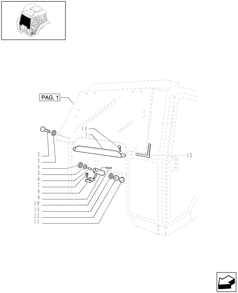 Схема запчастей Case IH JX1100U - (1.92.3/01[02]) - (VAR.640) HINGED WINDSHIELD - FASTENERS (10) - OPERATORS PLATFORM/CAB