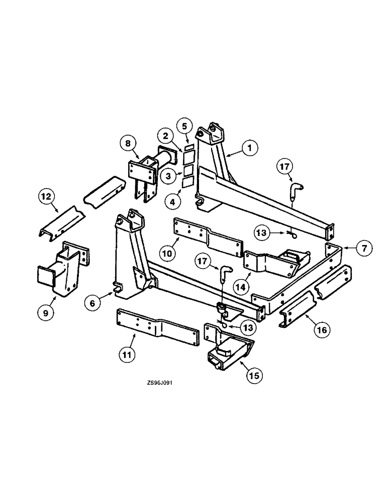 Схема запчастей Case IH 2450 - (4-12) - FRAME AND BRACKETS, WHITE TRACTORS 