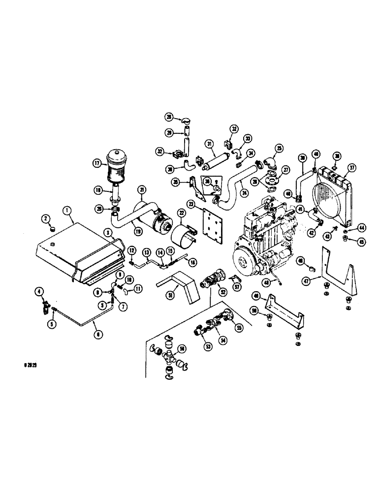 Схема запчастей Case IH 1255 - (086) - ENGINE ACCESSORIES, DIESEL (10) - ENGINE