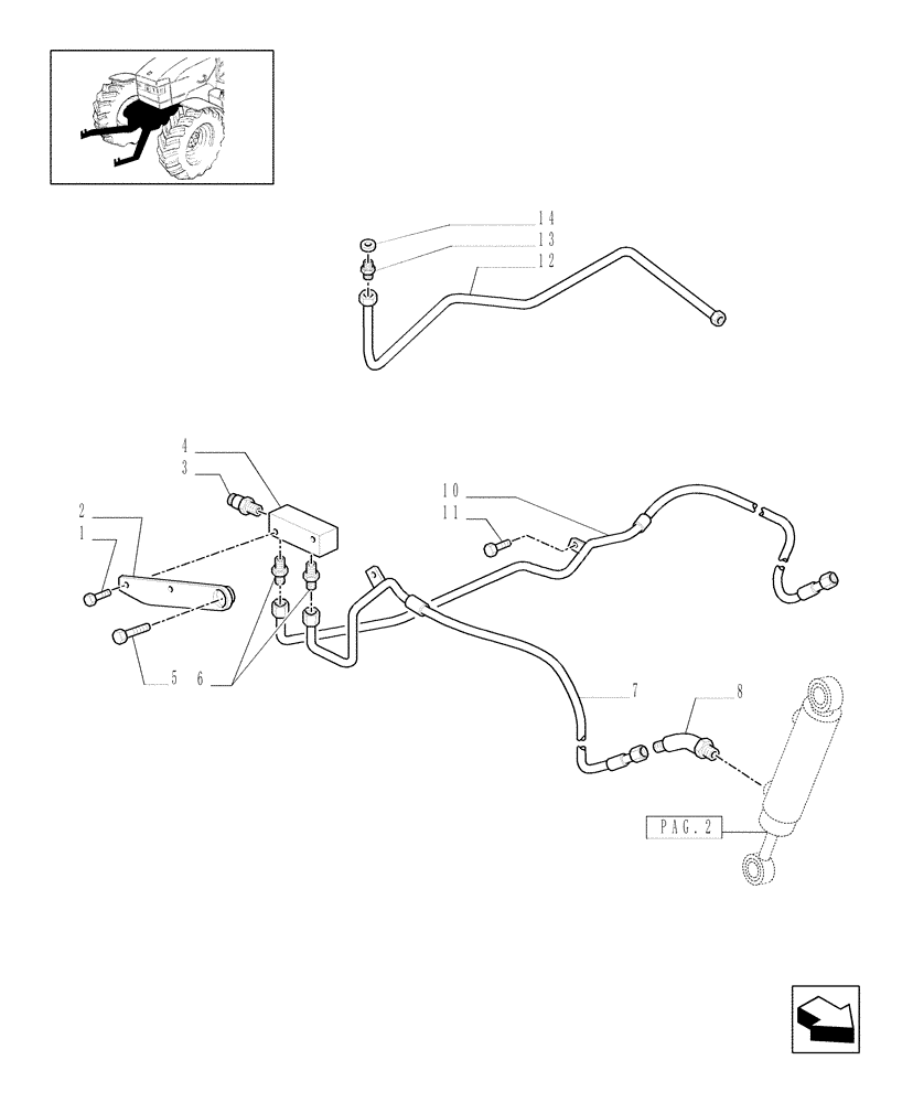 Схема запчастей Case IH JX1075C - (1.81.9[04]) - (VAR.838) FRONT PTO LIFT FOR MDC (07) - HYDRAULIC SYSTEM