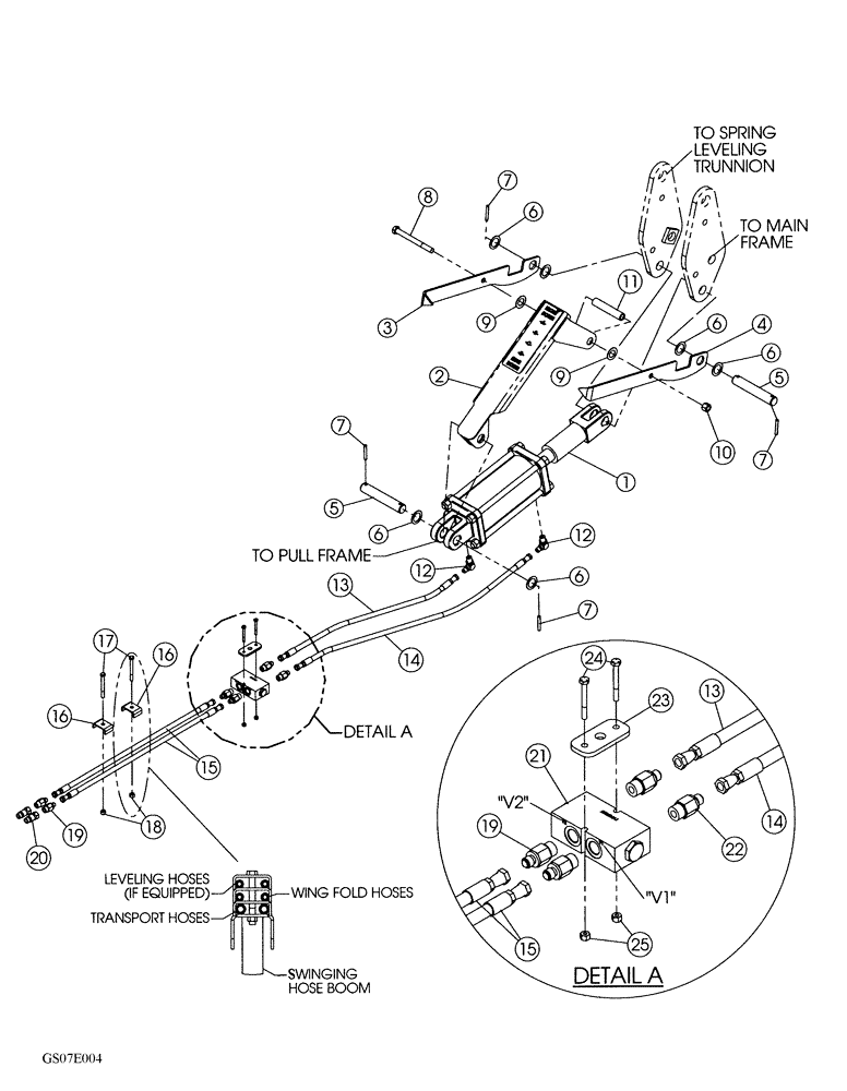 Схема запчастей Case IH 330 TRUE-TANDEM - (35.100.04) - LEVELING PULL FRAME HYDRAULICS (35) - HYDRAULIC SYSTEMS