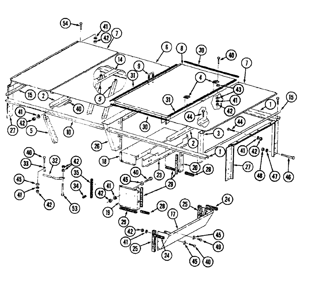 Схема запчастей Case IH 1822 - (9E-16) - ENGINE AND RADIATOR SHIELDS (12) - CHASSIS