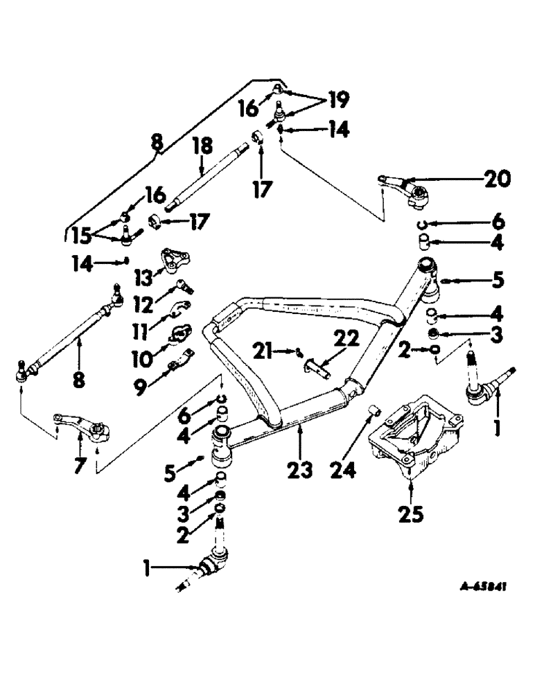 Схема запчастей Case IH 404 - (090) - FRONT AXLE, STEERING KNUCKLES, HEAVY-DUTY FIXED TREAD, FRONT AXLE WITH POWER STEERING AND SUPPORTS (04) - FRONT AXLE