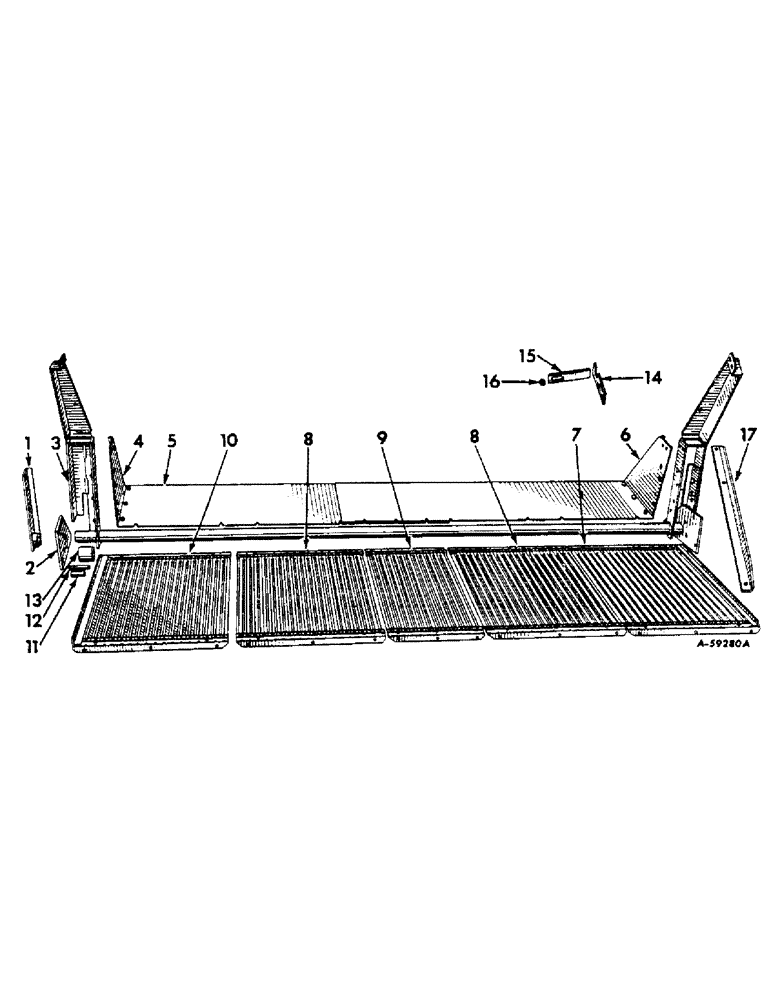 Схема запчастей Case IH 414 - (060) - BASKET PIVOT SHAFT AND BASKET SECTIONS (80) - CROP STORAGE/UNLOADING