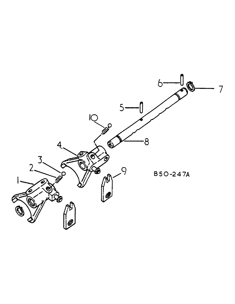 Схема запчастей Case IH 685 - (07-104) - GEAR SHIFT MECHANISM, 685 SLOW AND FAST SPEED (04) - Drive Train