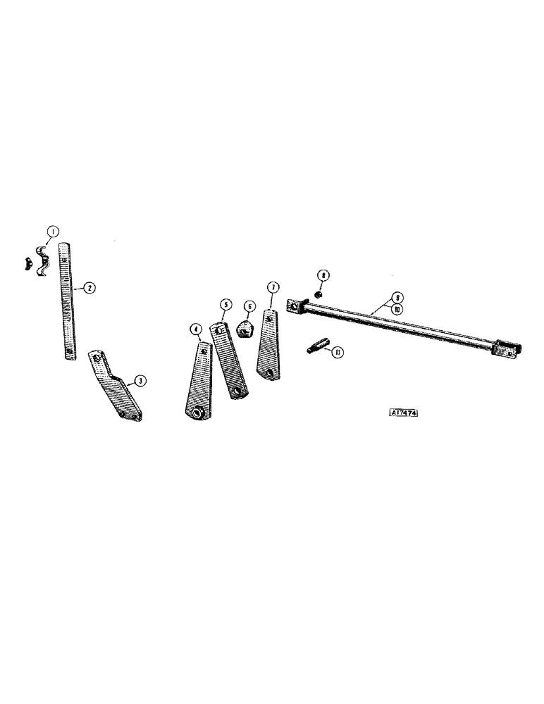 Схема запчастей Case IH MA - (54[A]) - HYDRAULIC LIFT LINKS AND HOSE SUPPORTS 