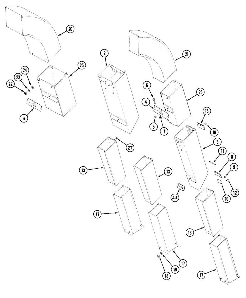 Схема запчастей Case IH 2155 - (9C-30) - CONVEYOR CHUTES, CENTER (15) - HANDLING SYSTEM