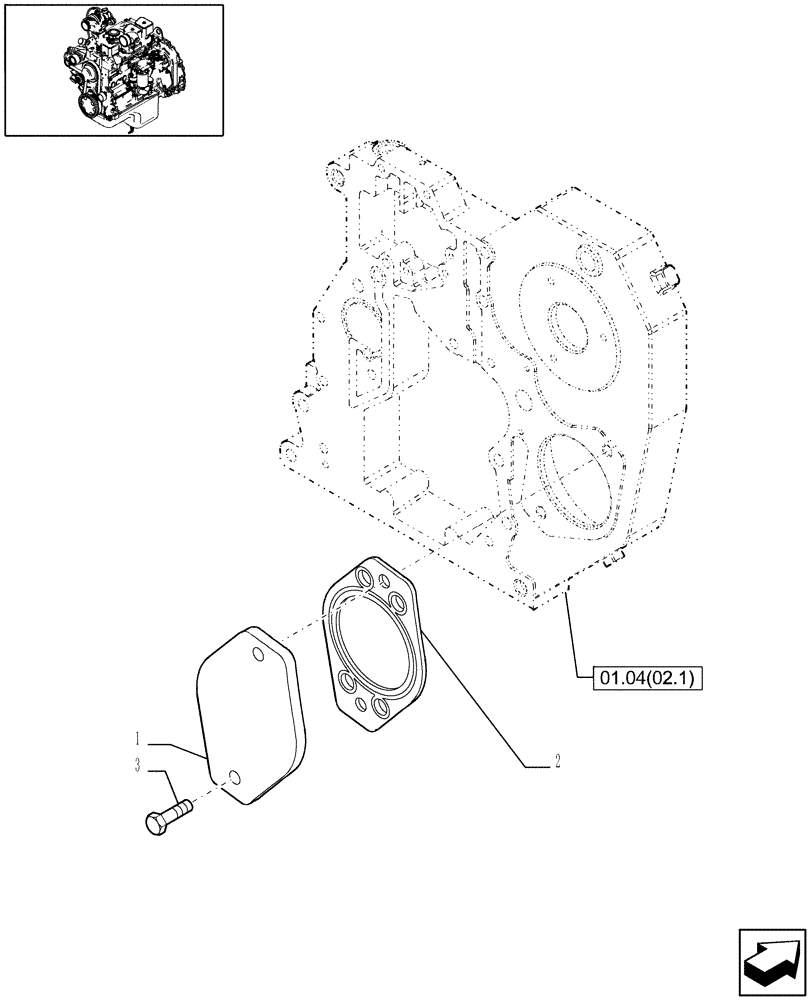 Схема запчастей Case IH WDX1002S - (01.17[02.1]) - POWER TAKE OFF (02) - ENGINE EQUIPMENT