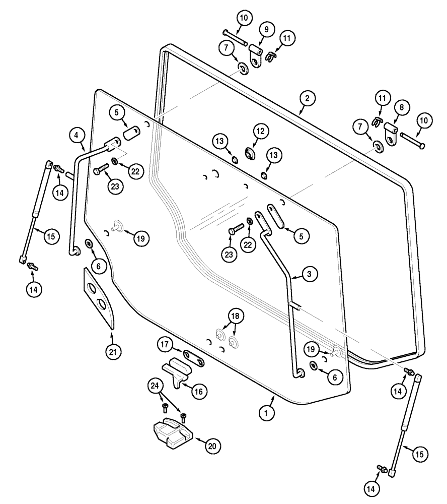 Схема запчастей Case IH MX100C - (09-22) - REAR WINDOW (09) - CHASSIS