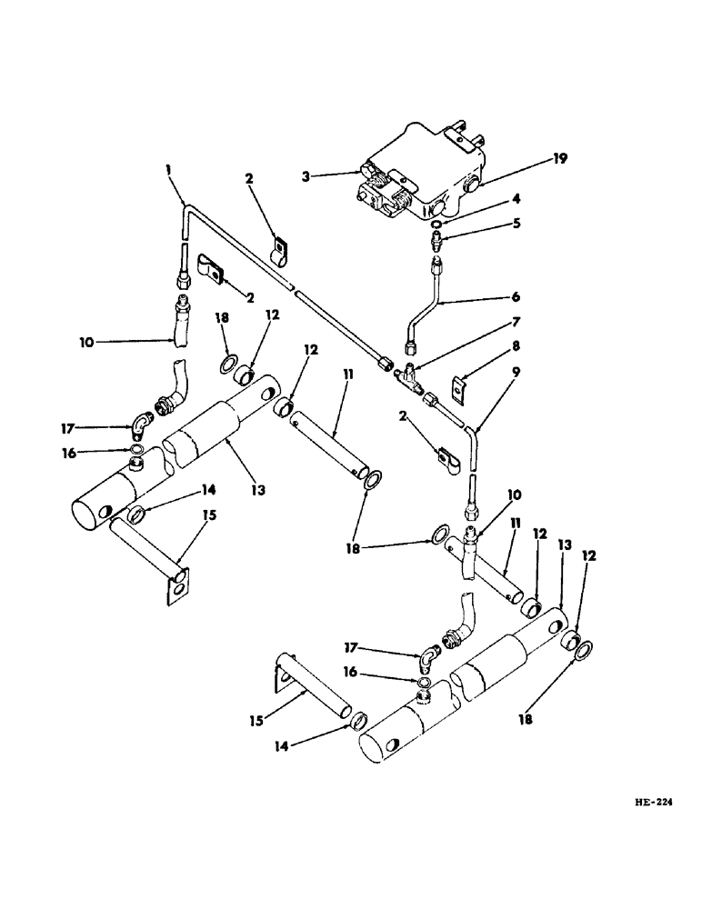 Схема запчастей Case IH 375 - (F-60) - HYDRAULIC SYSTEM, VALVE TO LIFT CYLINDER HYDRAULIC LINES (07) - HYDRAULIC SYSTEM