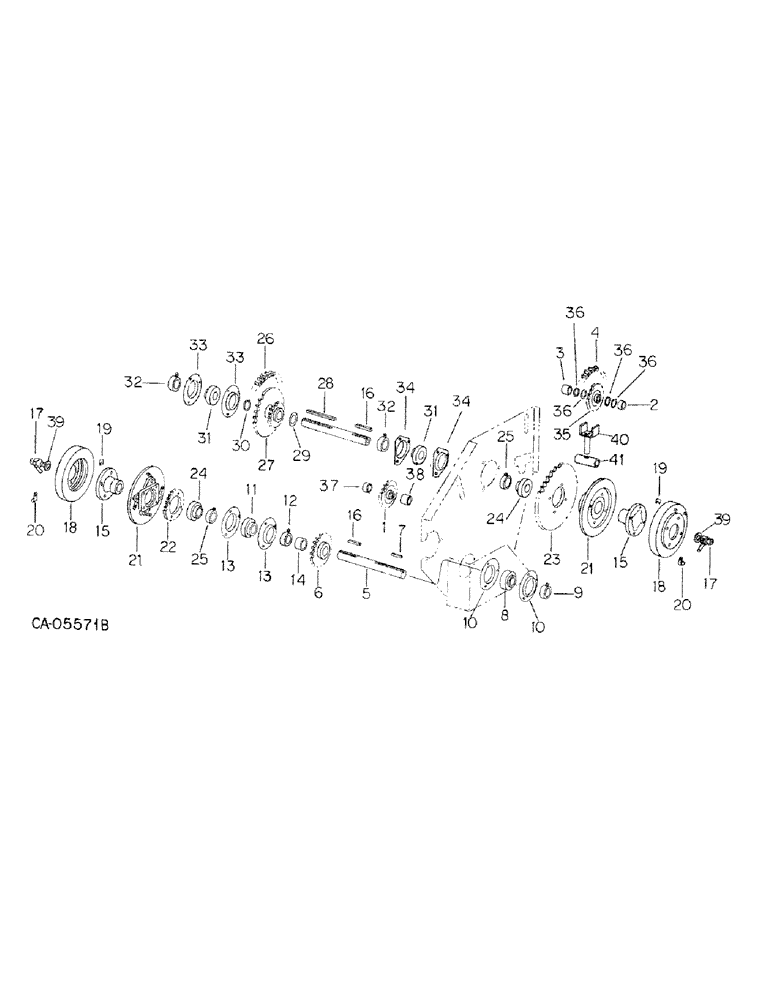 Схема запчастей Case IH 830 - (A-24) - REVERSE DRIVE, 541857R91 IDLER SPROCKET 